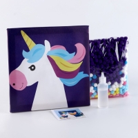 Аппликация помпошками «Единорог», размер — 20 × 20 см, клей 30 мл Аппликация помпошками «Единорог», размер — 20 × 20 см, клей 30 мл