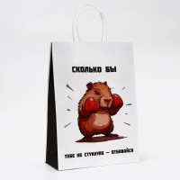 Пакет подарочный бумажный, "Сколько бы тебе не стукнуло - отбивайся", 24 х 10,5 х 32 см Пакет подарочный бумажный, "Сколько бы тебе не стукнуло - отбивайся", 24 х 10,5 х 32 см