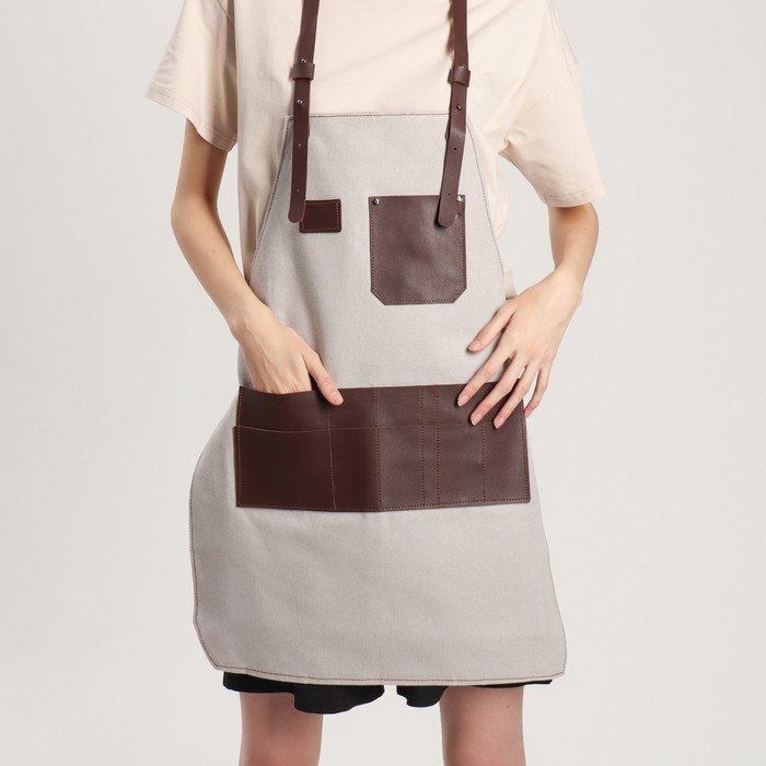 Фартук для мастера, цвет серый/коричневый Фартук для мастера, цвет серый/коричневый