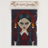 Алмазная мозаика на хеллоуин с частичным заполнением на холсте &laquo;Мрачная девочка&raquo;, 15 х 21 см