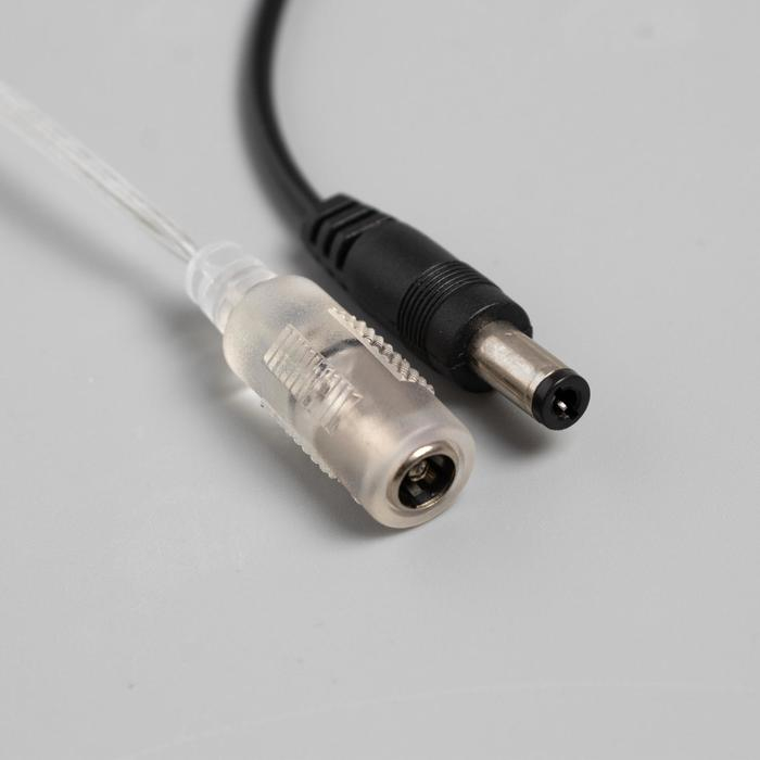 Гирлянда &laquo;Занавес&raquo; 1 &times; 1 м роса, IP20, серебристая нить, 100 LED, свечение тёплое белое, 12 В