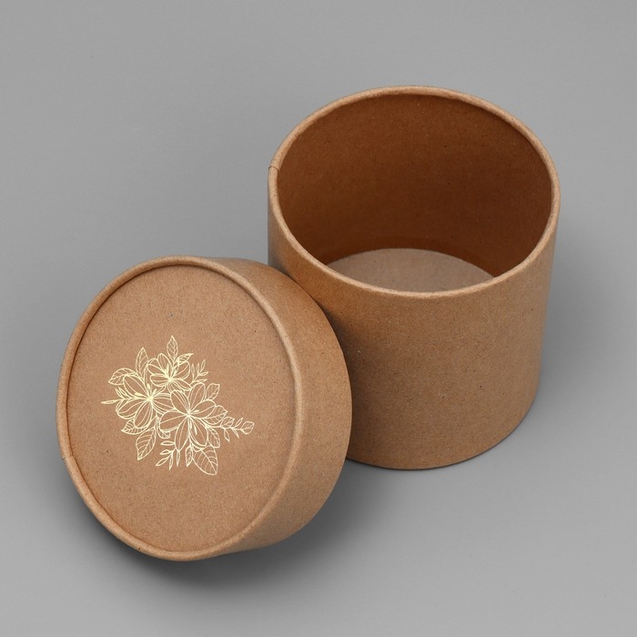 Коробка подарочная шляпная из крафта, упаковка, «Цветы», 12 х 12 х 12 см Коробка подарочная шляпная из крафта, упаковка, «Цветы», 12 х 12 х 12 см