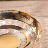 Блюдо сервировочное "Золотая с перламутром" латунь 14,5х14,5х5 см