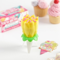 Свеча для торта музыкальная &laquo;Тюльпан&raquo;, жёлтая