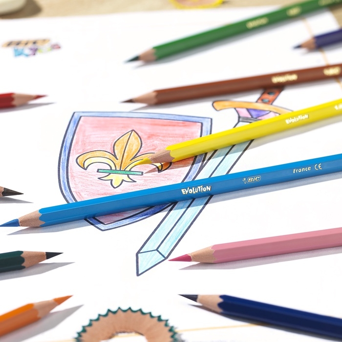 Карандаши 12 цветов BIC Kids Evolution ECOlutions, детские, ударопрочные, пластиковые