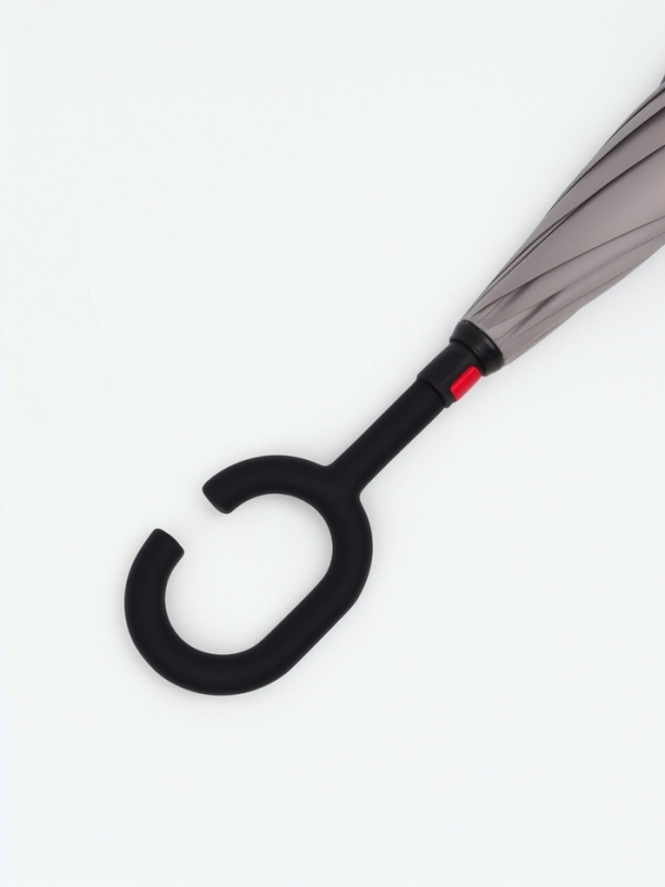 Зонт - наоборот «Однотон», механический, 8 спиц, R = 53/61 см, D = 122 см, цвет чёрный/серый Зонт - наоборот «Однотон», механический, 8 спиц, R = 53/61 см, D = 122 см, цвет чёрный/серый