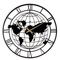 Часы настенные интерьерные &laquo;Глобус&raquo;, плавный ход, d-40 см