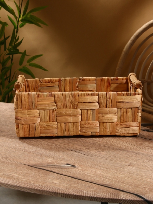 Корзина плетеная 35х20х15 см, водный гиацинт