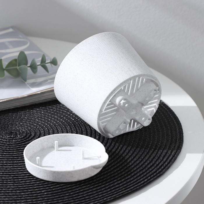 Горшок для цветов с прикорневым поливом &laquo;Альянс&raquo;, 0,4 л, d=10 см, h=8,5 см, мрамор