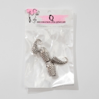 Замок-концевик &laquo;Змея&raquo;, 4,3&times;1,6 мм (внутренний 0,7 мм),(набор 2 шт.) цвет чернёного серебра