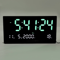 Часы электронные настенные, календарь термометр, 47.5 х 25.3 см, зеленыецифры 10.8 х 5.3 см 107662 Часы электронные настенные, календарь термометр, 47.5 х 25.3 см, зеленыецифры 10.8 х 5.3 см 107662