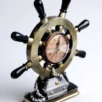 Часы настольные интерьерные, &laquo;Штурвал&raquo;, на батарейках, 16&times;6.5&times;27 см, d-8 см