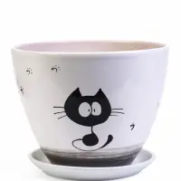 Горшок цветочный поддоном  8 л,  керамика, Котофей (М)