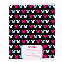 Тетрадь в линейку 24 листа, 4 вида МИКС, обложка мелованный картон, &laquo;Минни Маус&raquo;