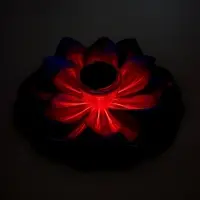 Садовый светильник для водоемов 28 х 28 х 9 см на солнечной бат-е "Лотос" фиол-ый N010