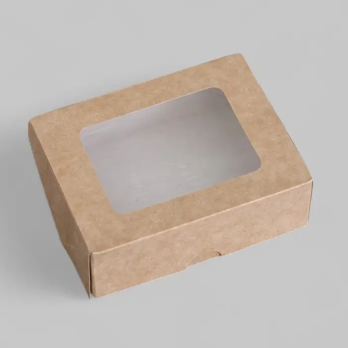 Коробка складная, крафт, 10&times;8&times;3.5 см, 0.24 л