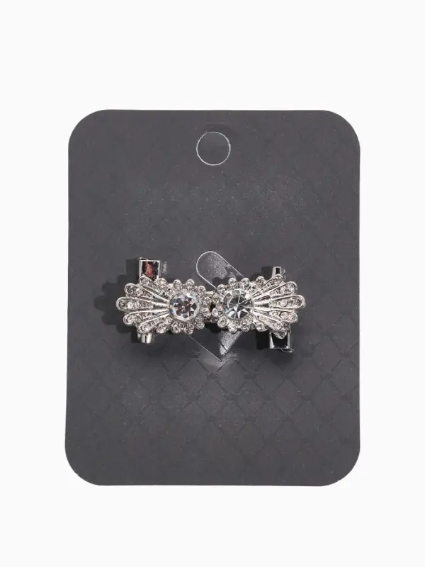 Зажим для кардигана "Ажур", астра, цвет белый в серебре