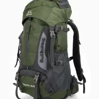 Рюкзак тур 65+5л, 30*20*53, отдел на шнурке, 5нар+2вн кармана, цвет хаки