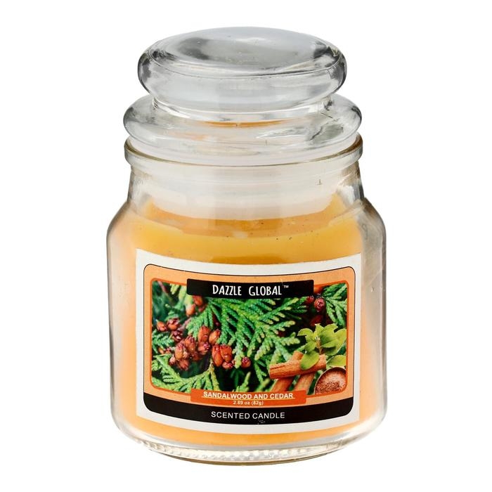 Свеча в банке "Сандал и кедр" 82 гр 6х9х9 см