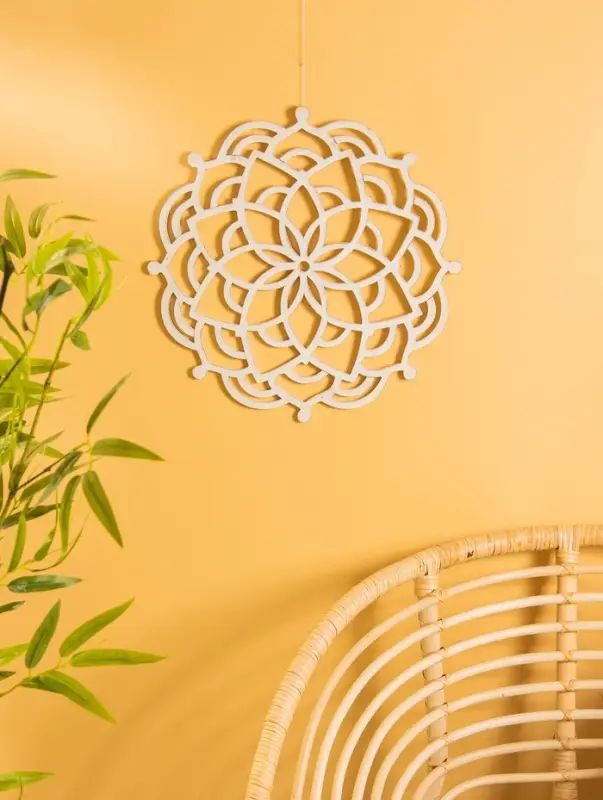 Панно " Мандала" МДФ, 40х40х1 см, цв. белый