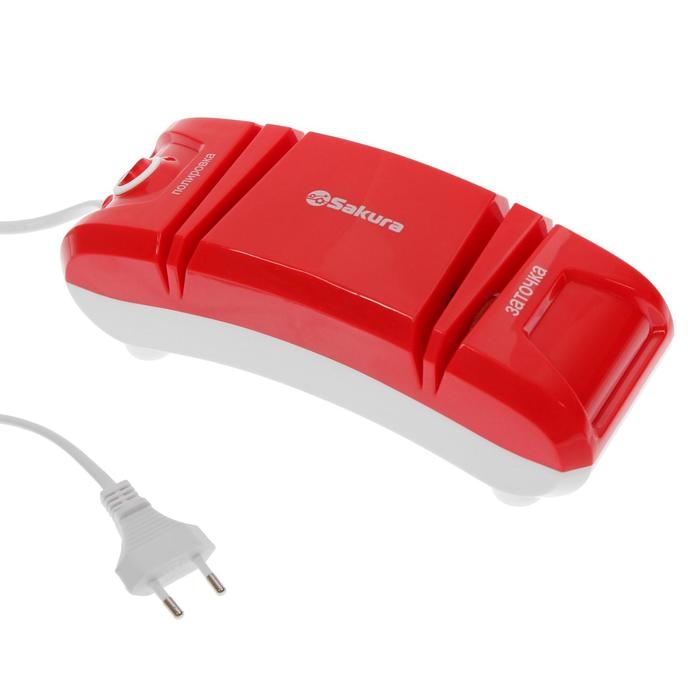 Точилка для ножей Sakura SA-6604R, электрическая, 120 Вт, красная Точилка для ножей Sakura SA-6604R, электрическая, 120 Вт, красная