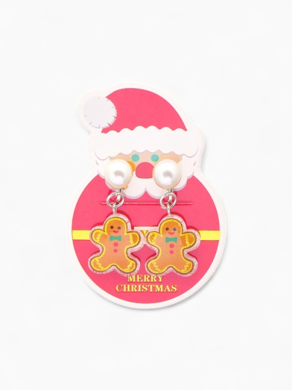 Клипсы детские "Выбражулька" пряник, жемчужина, цвет коричнево-белый