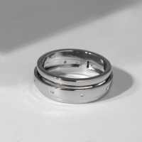 Кольцо «Вращение», цвет белый в серебре, 17 размер Кольцо «Вращение», цвет белый в серебре, 17 размер