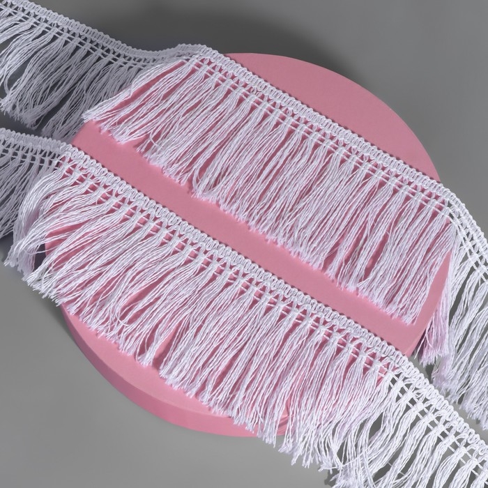 Тесьма декоративная &laquo;Бахрома&raquo;, 75 мм, 10 &plusmn; 1 м, цвет белый