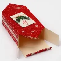 Подарочная коробка - конфета новогодняя складная &laquo;Новогодняя открытка&raquo;, 14&times;22&times;8 см
