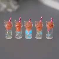 Подвеска для творчества акрил "Коктейль. Персик-кошка" светится в темноте 3,4х1,8х1,8 см