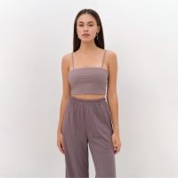 Комплект женский (рубашка, брюки, топ) KAFTAN "Base" р. 44, кофейный Комплект женский (рубашка, брюки, топ) KAFTAN "Base" р. 44, кофейный