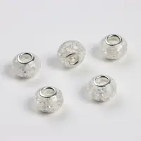 Шарм бусина &laquo;Сахарный кварц&raquo;, белая в серебре