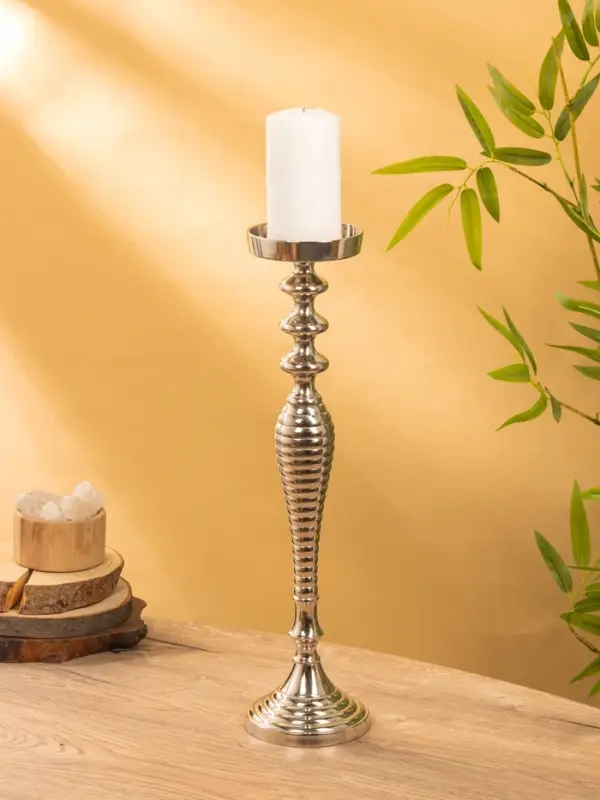 Подсвечник "Кубок" 13х13х50,5 см, алюминий, цв. Серебро