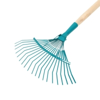 Грабли веерные, пластинчатые, 20 зубцов, металл, деревянный черенок