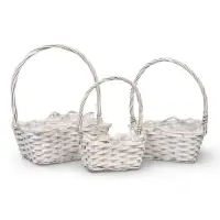 Набор корзин 3 шт, 39х20х14, 26х17х13, 21х13х11  лоза белый