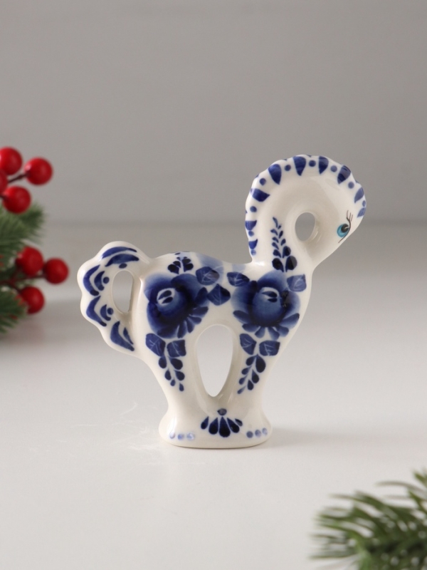 Статуэтка фарфоровая "Лошадь Классика кобальт", /авторская роспись О.Огородниковой/ в. 10 см 1087879