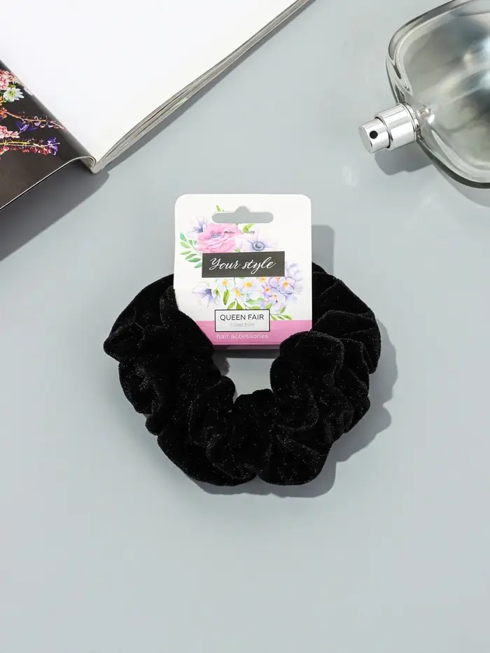 Резинка для волос &laquo;Орбита&raquo;, дэемма бархат, 10 см, чёрная