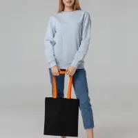 Холщовая сумка BrighTone, черная с черными ручками