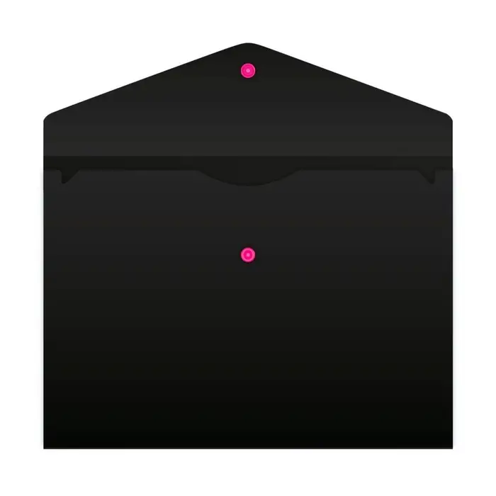 Папка-конверт на кнопке А4, 180 мкм, Calligrata "No Secret", непрозрачная, черная, микс цветные кнопки