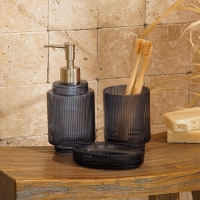 Аксессуары для ванной SL Home, 3 предмета: дозатор, мыльница, стакан