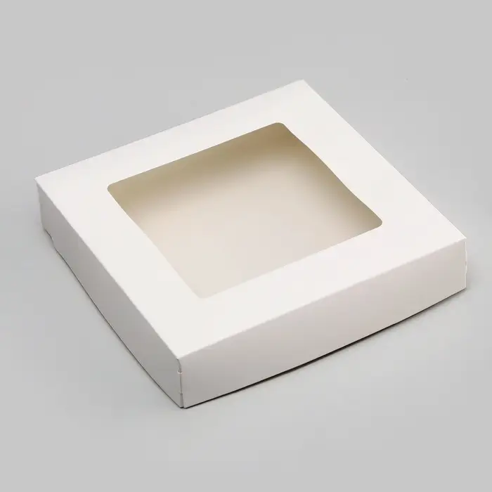 Контейнер на вынос, с окном, белый, 20&times;20&times;4 см