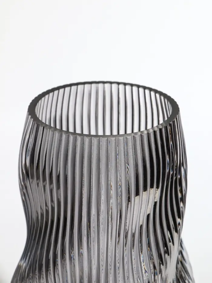 Ваза стекло настольная "Венди" 29х12х10 см, серый