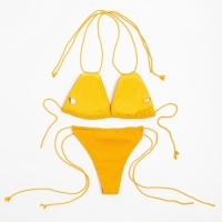 Купальник раздельный MINAKU с завязками, цвет горчичный, размер 48