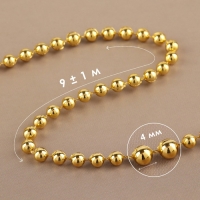 Бусы на нитях, круглые, 4 мм, 9 ± 1 м, цвет золотой Бусы на нитях, круглые, 4 мм, 9 ± 1 м, цвет золотой