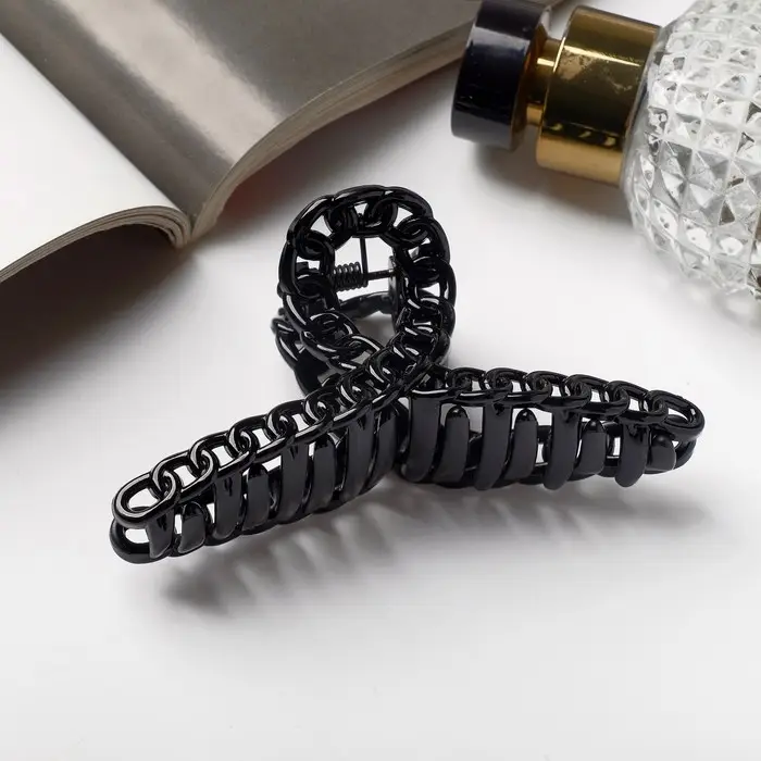 Краб для волос "Изабель" петля, 10 см, чёрный