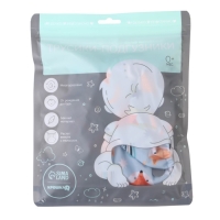 Многоразовый подгузник &laquo;Лисички&raquo;, 3-8 кг, угольно-бамбуковая ткань, цвет голубой, Крошка Я