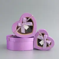 Набор коробок 3 в 1 сердца 22 х 20 х 9;  18.5 х 17 х 7.5; 1 6 х 14 х 6 см