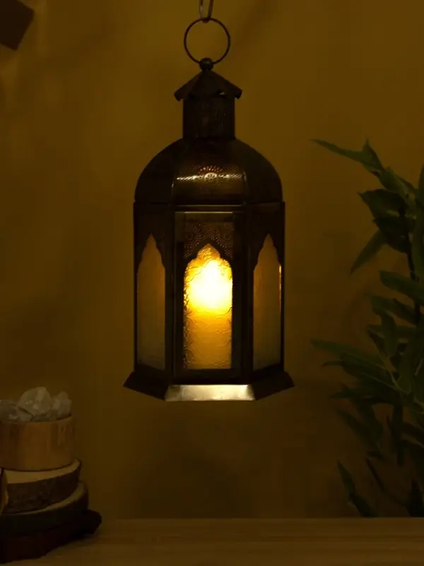 Подсвечник фонарь "Золотой шатёр" железо 20х20х37 см