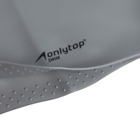 Шапочка для плавания силиконовая для длинных волос, цвет серый