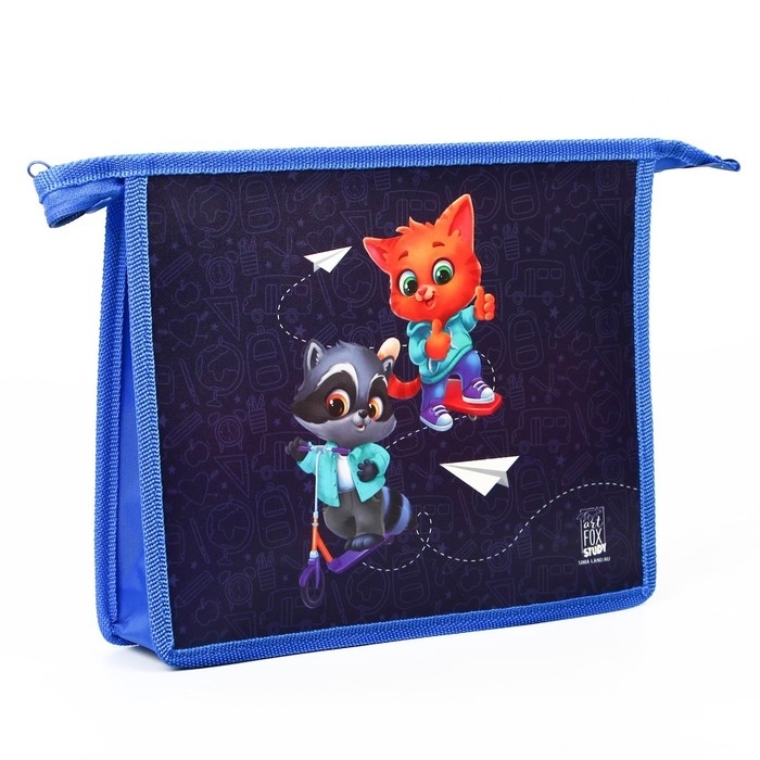 Папка для тетрадей А5 на молнии сверху пластик ПМ-А5-29 &laquo;Зверята&raquo;